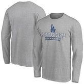 Los Angeles Dodgers Evanston Stencil Long Sleeve T-Shirt - Gray