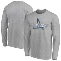 Los Angeles Dodgers Evanston Stencil Long Sleeve T-Shirt - Gray
