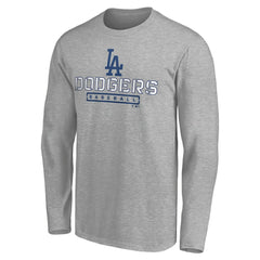Los Angeles Dodgers Evanston Stencil Long Sleeve T-Shirt - Gray