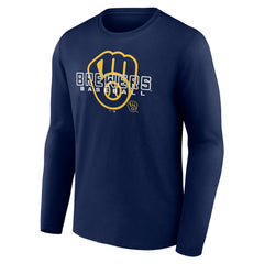 Milwaukee Brewers Stellar Long Sleeve T-Shirt - Navy