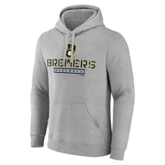 Milwaukee Brewers Evanston Stencil Pullover Hoodie - Gray