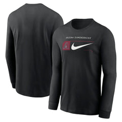 Arizona Diamondbacks Local Logo Swoosh Lockup Long Sleeve T-Shirt - Black | Nike