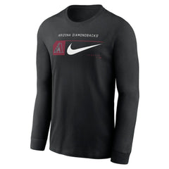 Arizona Diamondbacks Local Logo Swoosh Lockup Long Sleeve T-Shirt - Black | Nike