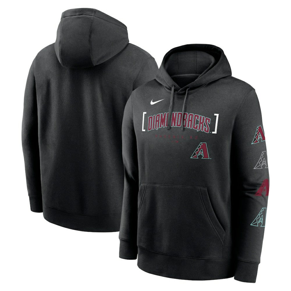 Arizona Diamondbacks Club Stack Pullover Hoodie - Black | Nike