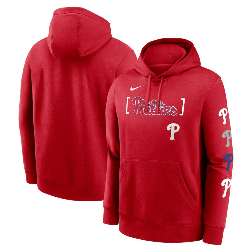 Philadelphia Phillies Club Stack Pullover Hoodie - Red | Nike