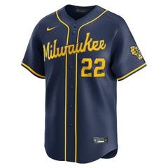 Christian Yelich Milwaukee Brewers Alternate Limited Jersey - Navy | Nike