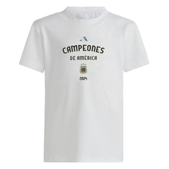 Argentina National Team Youth 2024 Copa America Champions T-Shirt - White | Adidas sale