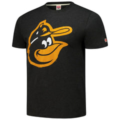 Baltimore Orioles Homage Cooperstown Collection Hand-Drawn Logo Tri-Blend T-Shirt - Black