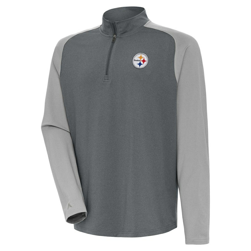 Pittsburgh Steelers Antigua Dauntless Quarter-Zip Top - Heather Charcoal/Gray outlet