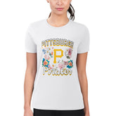 Pittsburgh Pirates G-III 4Her by Carl Banks Women's Super-Slim Fit Lightweight Flowers Graphic T-Shirt - White