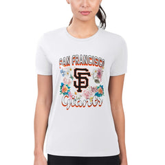 San Francisco Giants G-III 4Her by Carl Banks Women's Super-Slim Fit Lightweight Flowers Graphic T-Shirt - White