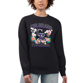 Colorado Rockies G-III 4Her by Carl Banks Women's Flowers Graphic Pullover Sweatshirt - Black