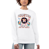 Houston Astros G-III 4Her by Carl Banks Women's Flowers Graphic Pullover Sweatshirt - White