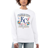 Kansas City Royals G-III 4Her by Carl Banks Women's Flowers Graphic Pullover Sweatshirt - White