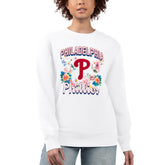 Philadelphia Phillies G-III 4Her by Carl Banks Women's Flowers Graphic Pullover Sweatshirt - White
