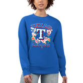 Texas Rangers G-III 4Her by Carl Banks Women's Flowers Graphic Pullover Sweatshirt - Royal