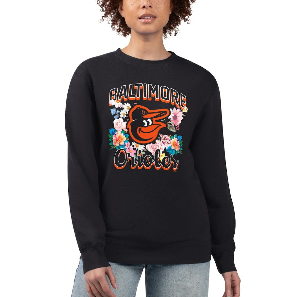 Baltimore Orioles G-III 4Her by Carl Banks Women's Flowers Graphic Pullover Sweatshirt - Black