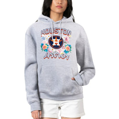 Houston Astros G-III 4Her by Carl Banks Women's Flowers Graphic Pullover Hoodie - Heather Gray