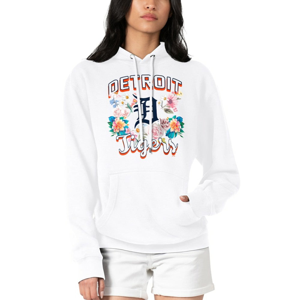 Detroit Tigers G-III 4Her by Carl Banks Women's Flowers Graphic Pullover Hoodie - White