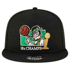 Boston Celtics Lucky 18x Champs 9FIFTY Snapback Hat - Black | New Era shop