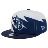 Tampa Bay Rays Jagged 9FIFTY Snapback Hat - Navy/White | New Era
