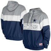 Dallas Cowboys New Era Pullover Quarter-Zip Hoodie Jacket - Navy for sale