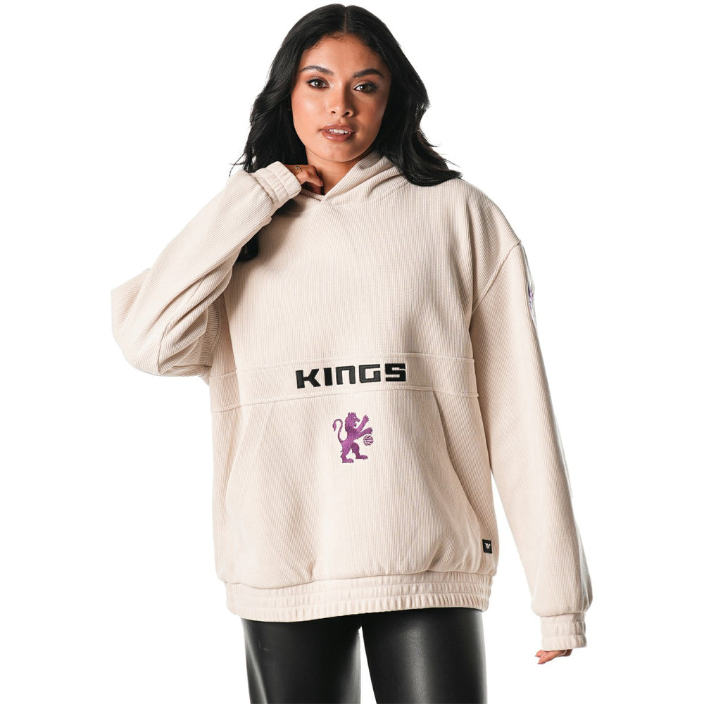 Sacramento Kings The Wild Collective Unisex Corduroy Tri-Blend Pullover Hoodie - Cream discount