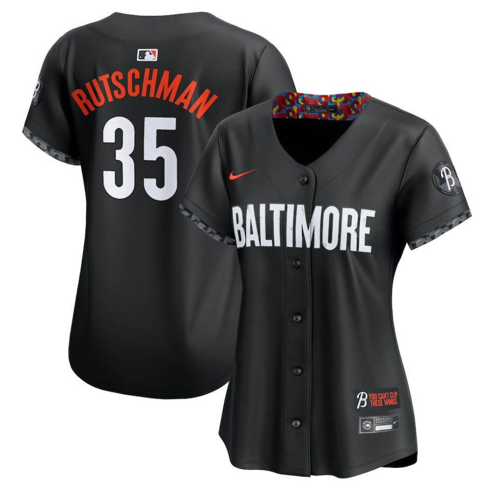 Adley Rutschman Baltimore Orioles Women's City Connect Limited Jersey - Black | Nike