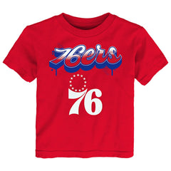 Philadelphia 76ers Youth Bubbly Script T-Shirt - Red discount