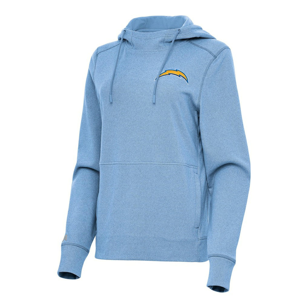 Los Angeles Chargers Antigua Women's Justice Pullover Hoodie - Heather Powder Blue cheap