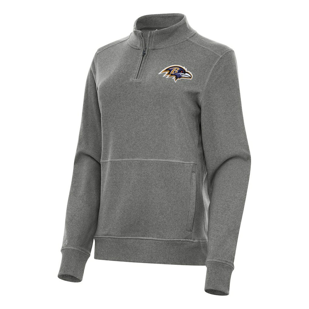 Baltimore Ravens Antigua Women's Crush Quarter-Zip Jacket - Heather Black sale