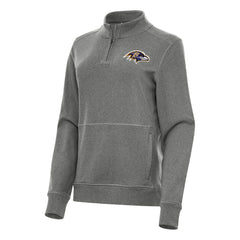 Baltimore Ravens Antigua Women's Crush Quarter-Zip Jacket - Heather Black sale
