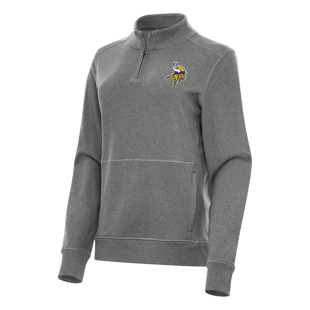 Minnesota Vikings Antigua Women's Crush Quarter-Zip Jacket - Heather Black sale