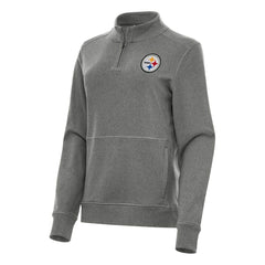 Pittsburgh Steelers Antigua Women's Crush Quarter-Zip Jacket - Heather Black on sale