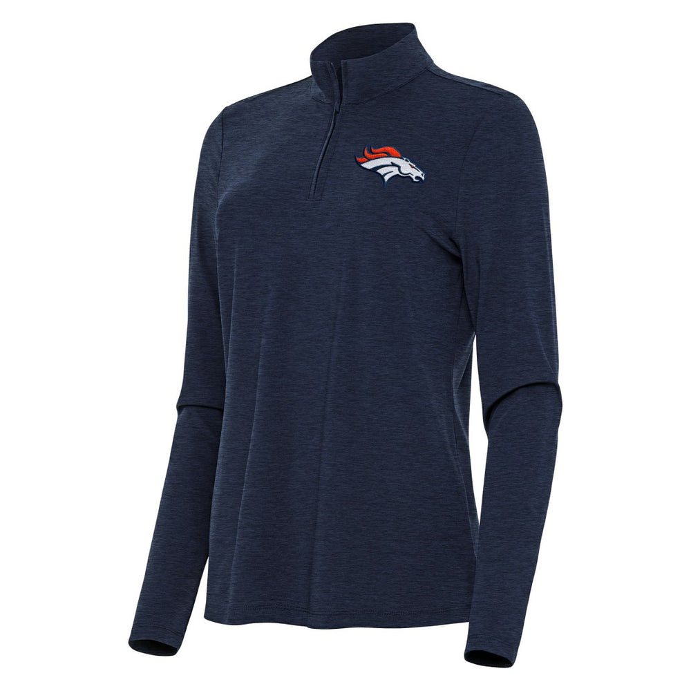 Denver Broncos Antigua Women's Bright Quarter-Zip Sweatshirt - Heather Navy on sale