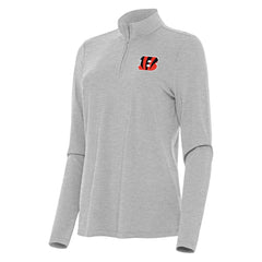 Cincinnati Bengals Antigua Women's Bright Quarter-Zip Sweatshirt - Heather Gray for sale
