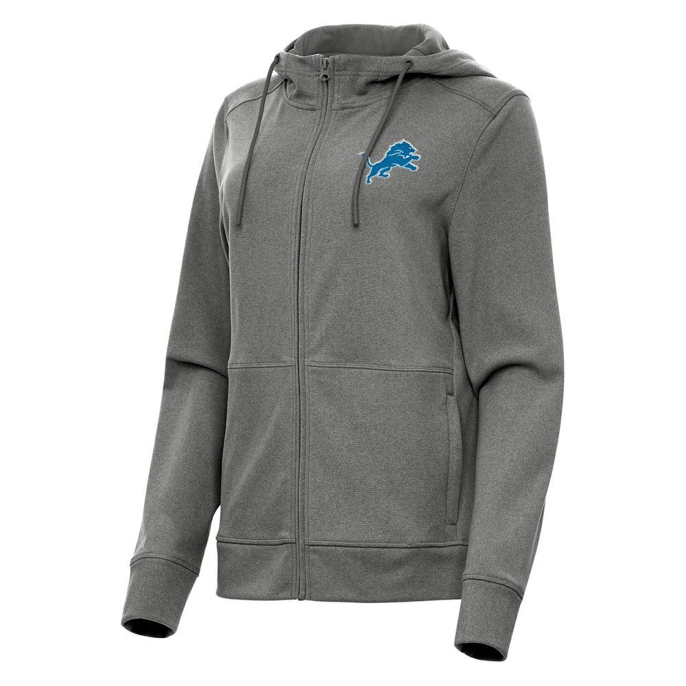 Detroit Lions Antigua Women's Seeker Full-Zip Hoodie Jacket - Heather Charcoal for sale