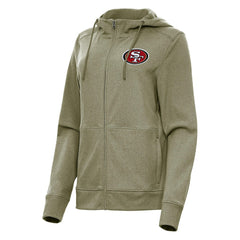 San Francisco 49ers Antigua Women's Seeker Full-Zip Hoodie Jacket - Heather Olive sale