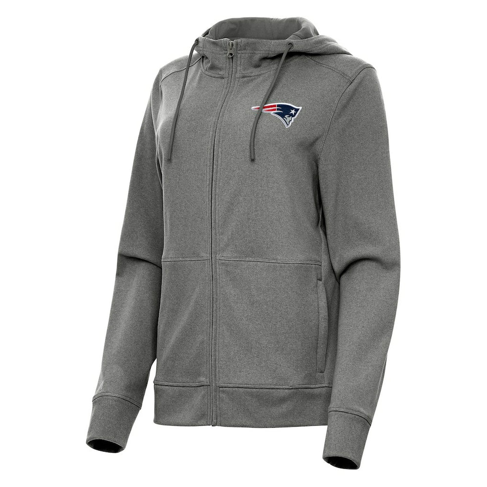 New England Patriots Antigua Women's Seeker Full-Zip Hoodie Jacket - Heather Charcoal sale
