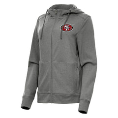 San Francisco 49ers Antigua Women's Seeker Full-Zip Hoodie Jacket - Heather Charcoal sale