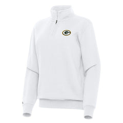 Green Bay Packers Antigua Women's Victory Quarter-Zip Top - White sale