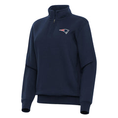 New England Patriots Antigua Women's Victory Quarter-Zip Top - Navy outlet