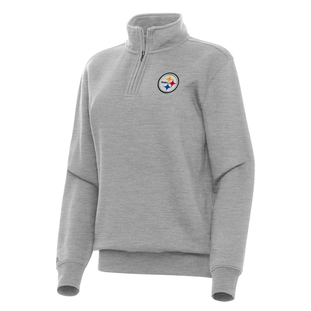 Pittsburgh Steelers Antigua Women's Victory Quarter-Zip Top - Heather Gray on sale