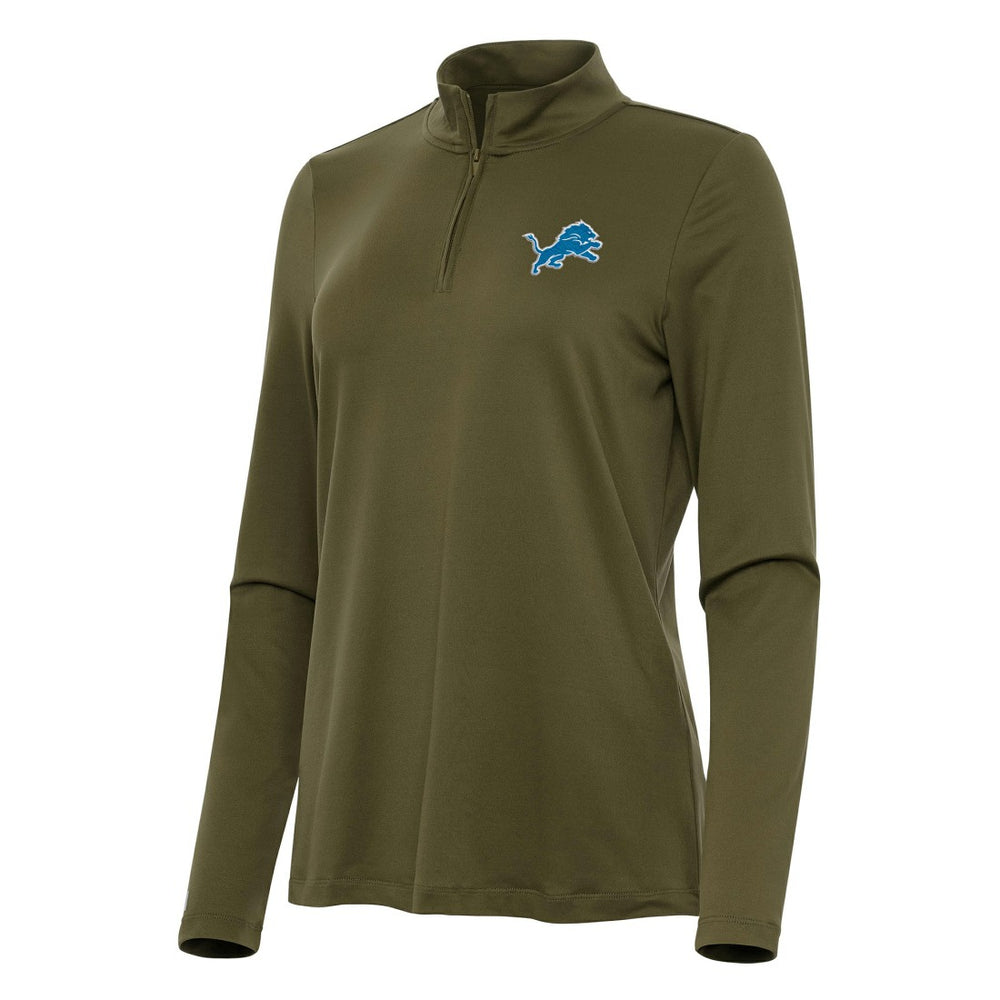 Detroit Lions Antigua Women's Reprocess Quarter-Zip Top - Olive sale