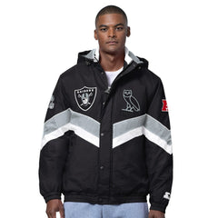 Las Vegas Raiders OVO x Starter Sideline Full-Snap Puffer Jacket - Black for sale