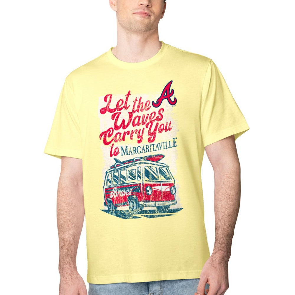 Atlanta Braves Margaritaville Bus Waves Graphic T-Shirt - Yellow