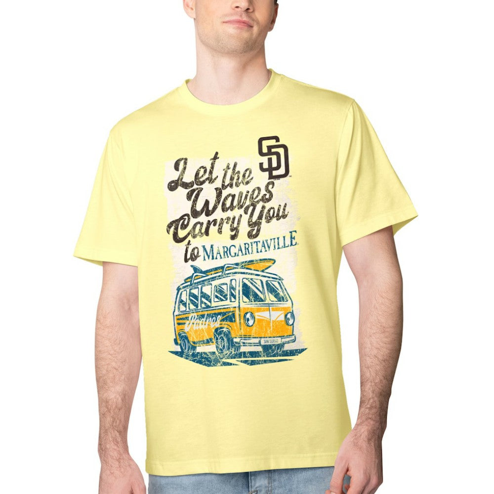 San Diego Padres Margaritaville Bus Waves Graphic T-Shirt - Yellow