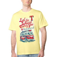 Texas Rangers Margaritaville Bus Waves Graphic T-Shirt - Yellow