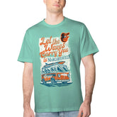 Baltimore Orioles Margaritaville Bus Waves Graphic T-Shirt - Mint