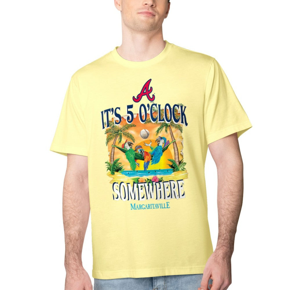Atlanta Braves Margaritaville Five O'Clock Graphic T-Shirt - Yellow